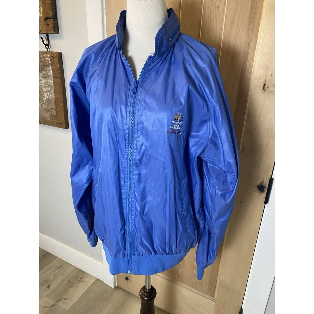 VTG 80's women's  Nylon Light Coat Jacket LPGA Tour L Blue Golf Windbreaker EVC